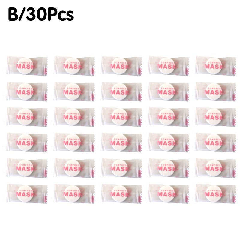 Compressed facial mask granules, portable non-woven fabric facial mask, disposable compressed facial mask.